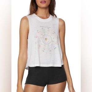 Brand New with Tags** spiritual gangster, zodiac crop tank, white, medium